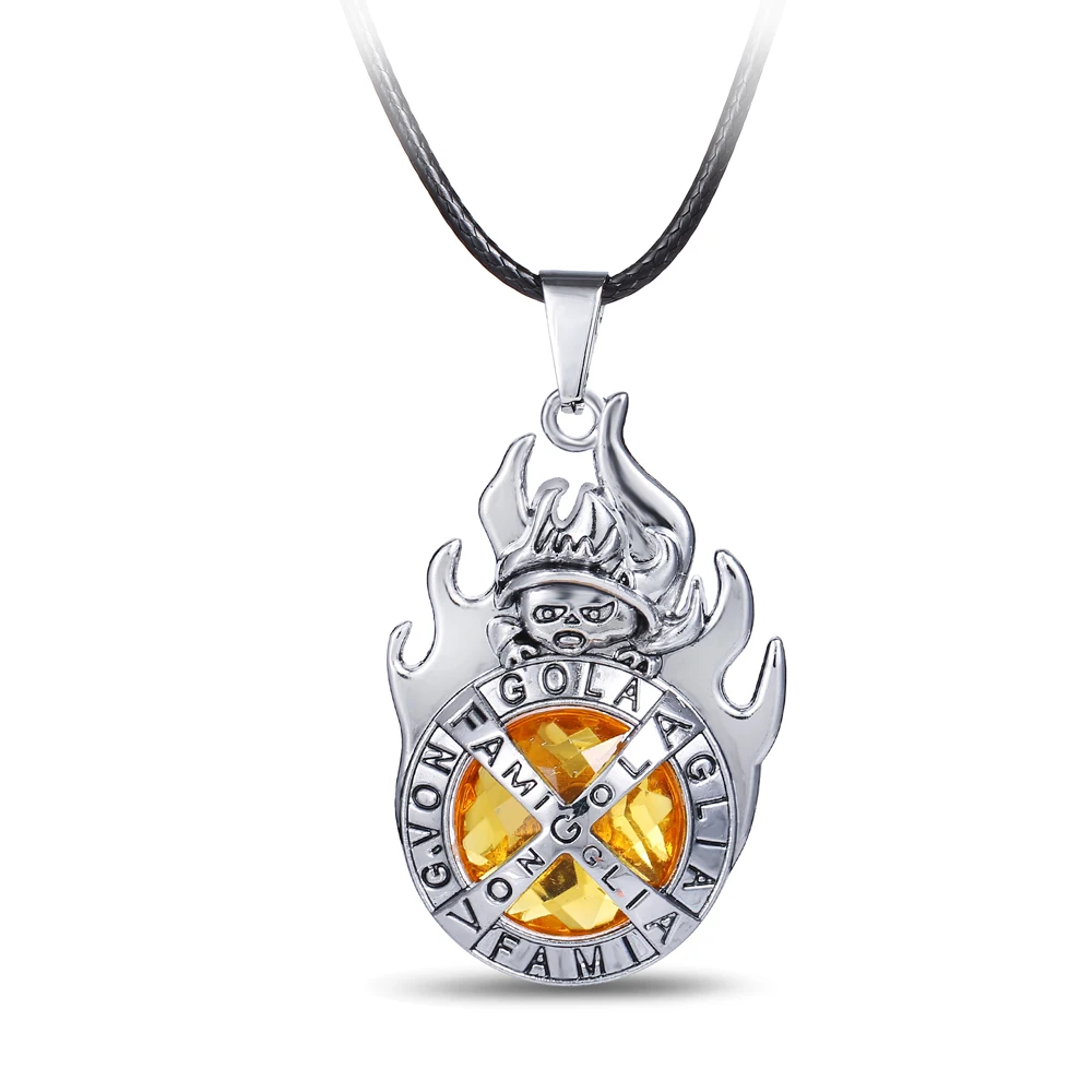 Хит продаж кулон и ожерелье HSIC в стиле аниме хитман Реборн фами гола кристаллы