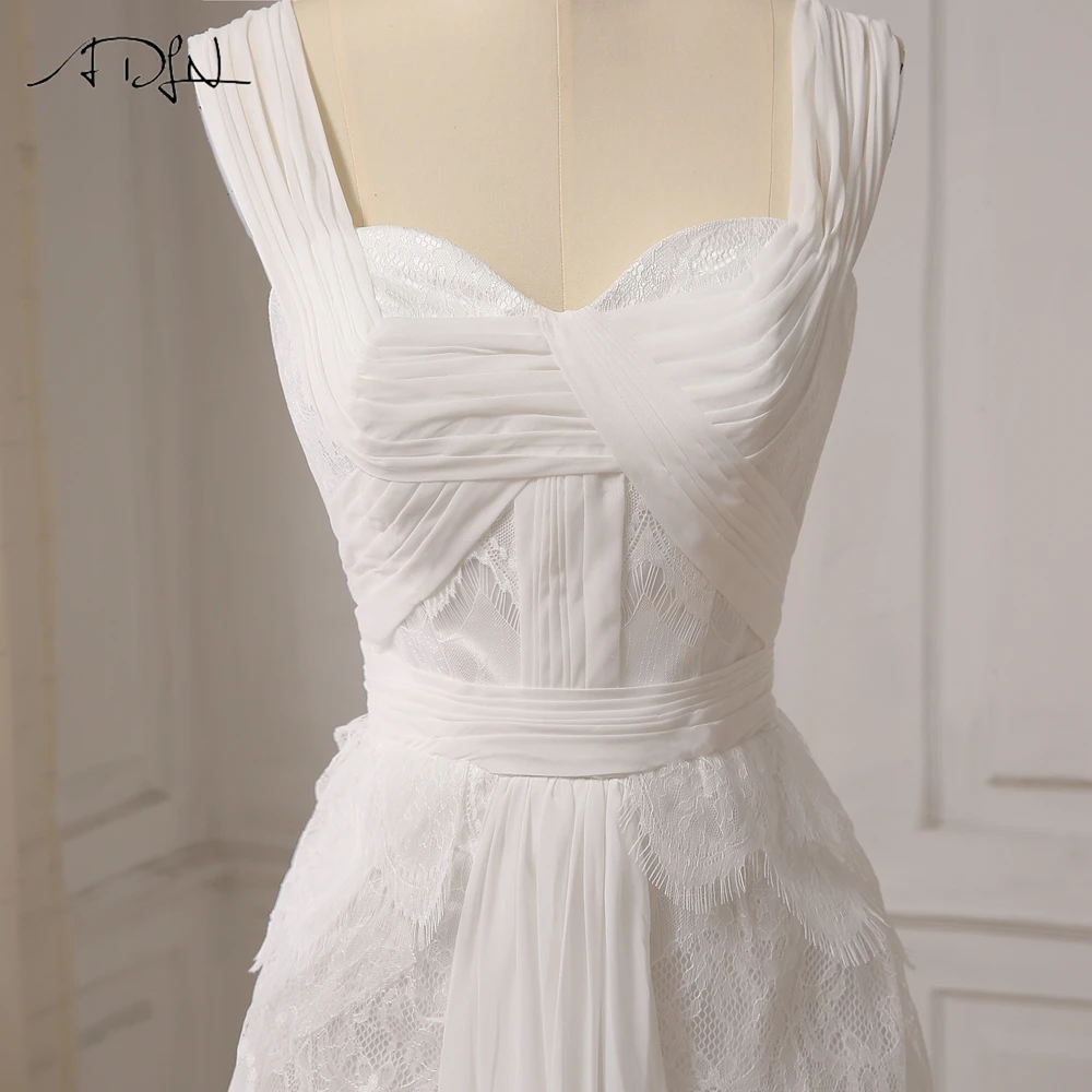 ADLN Cheap A-line Wedding Dresses Chiffon and Lace Sweetheart Pleats Beach Bridal Wedding Gowns Vestido De Noiva New Arrival