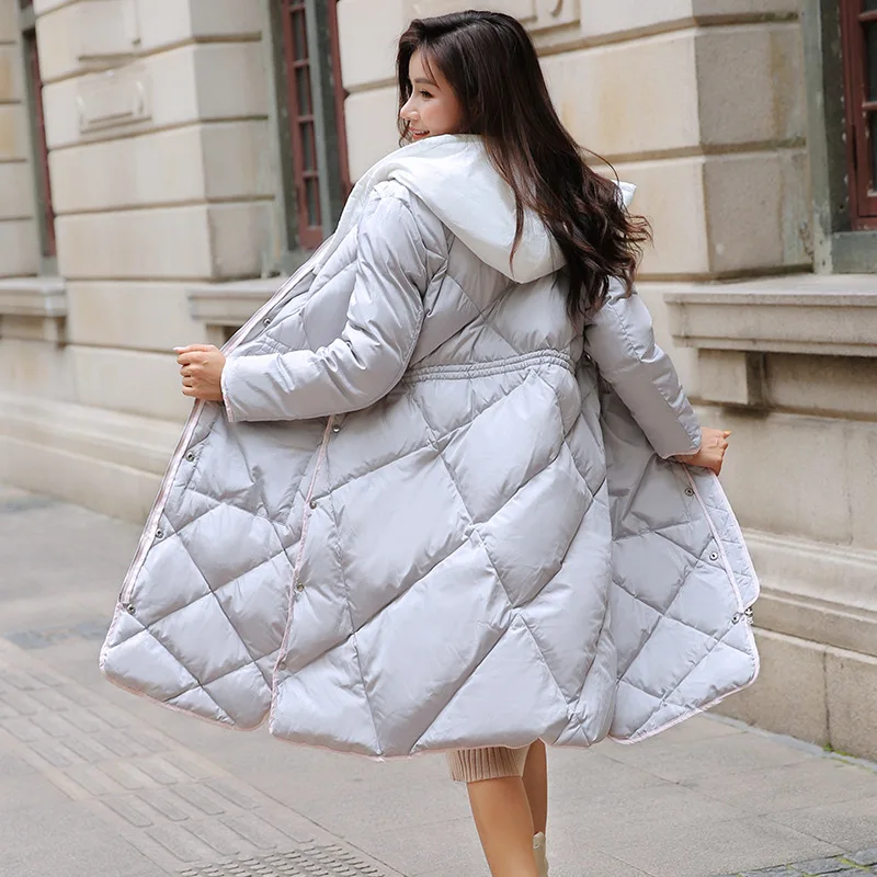 Женский пуховик 2017 куртка модная повседневная тонкая на белом утином пуху |