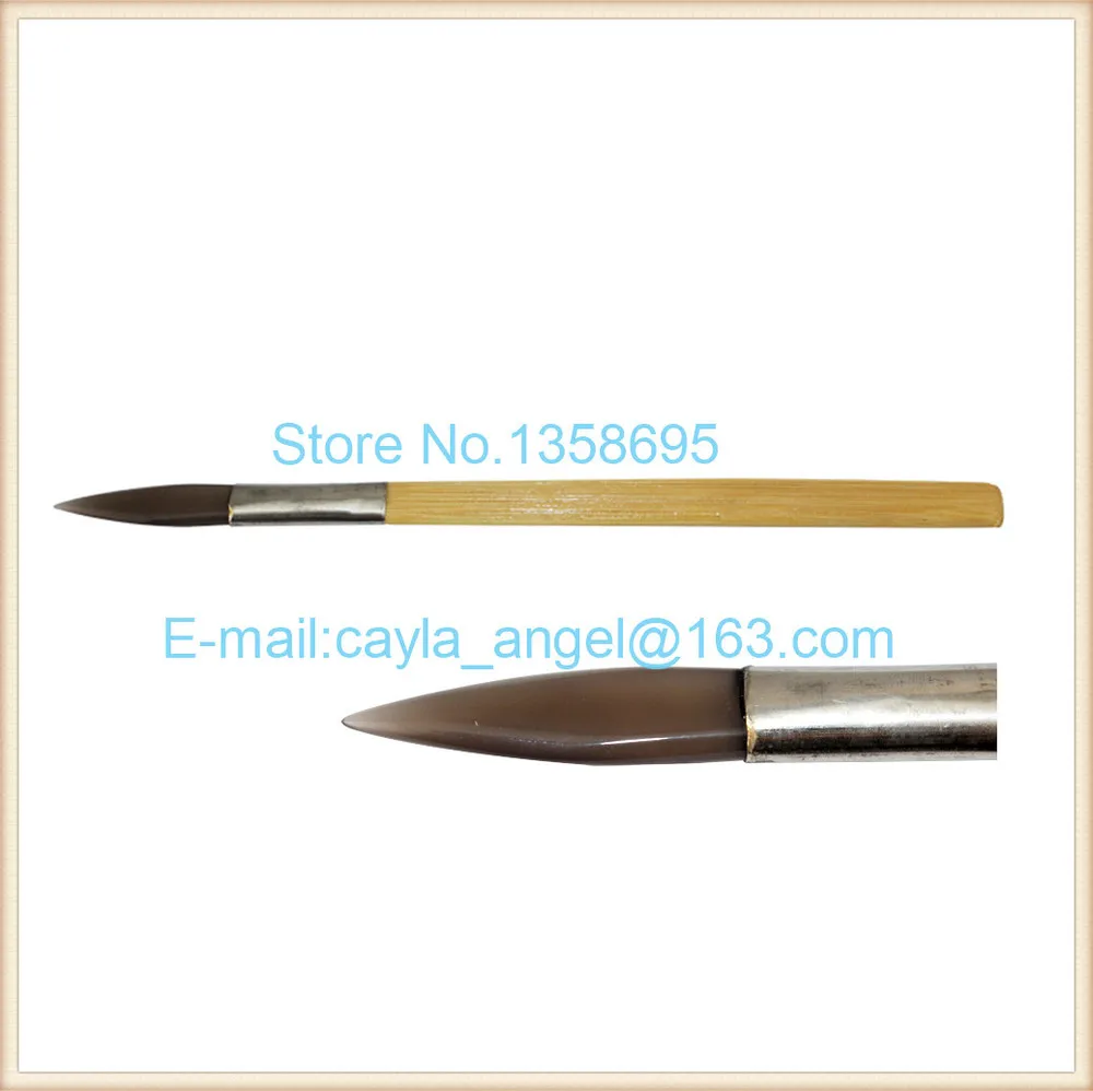 10pcs/bag Agate Burnishers with Bamboo Handle Sword Shape Gold Polishing Tool Jewelry Making Tools