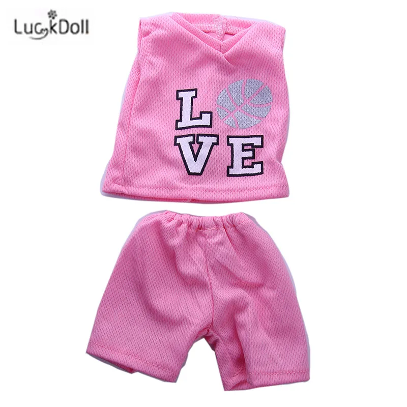 LUCKDOLL модное летнее розовое платье подходит 18 дюймов Американский 43 см детская кукла одежда аксессуары, игрушки для девочек, поколение, подарок на день рождения