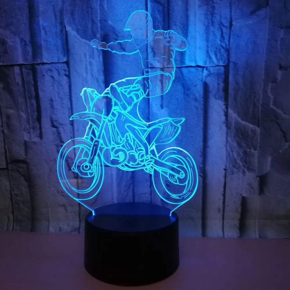 Мотоциклетная 3d лампа цветной сенсорный светодиодный визуальный подарок
