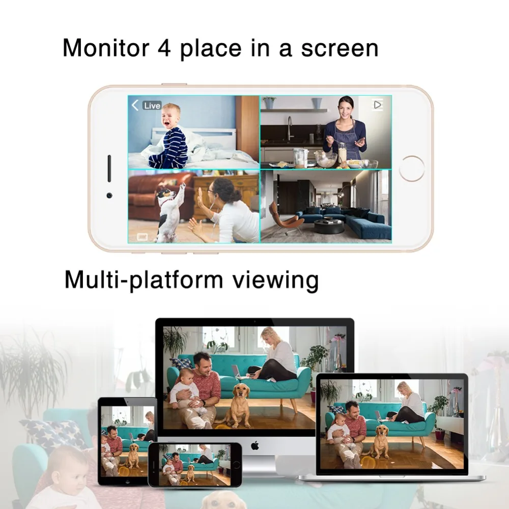 4 шт. IP камера Graneywell 1080P Wifi HD 2MP CCTV ИК Ночное Видение P2P домашняя безопасности