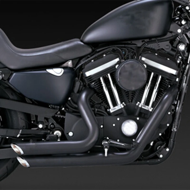 Черные шахматные короткие выхлопные трубы для Harley Sportster XL1200 Железный 883 48 72 2004