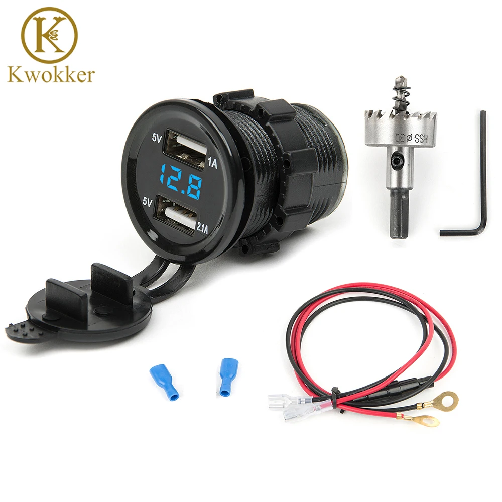 12 В двойной USB автомобильный электронный адаптер зарядного устройства гнездо