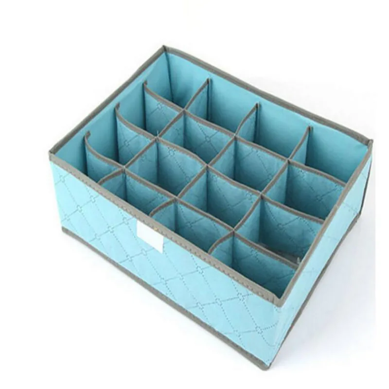blue 16grid Hoomall для хранения нижнего белья, бюстгальтеров Коробки галстуков носки шорты делитель выдвижной ящик Организатор гардероб домашняя детская одежда Контейнер - Цвет: blue 16grid