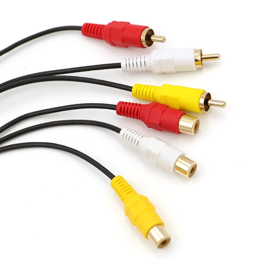 3RCA Женский Джек Мужской Аудио Видео AV удлинитель прямой кабель 7 5 м/25FT| |
