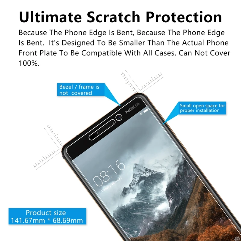 3 шт./лот закаленное Стекло для Nokia 6 2018 Экран протектор Защитная пленка Бесплатная