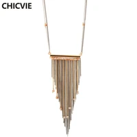 chicvie cute natural stone beads sweater statement necklaces gold color pendant necklaces for women brand jewelry sne160251