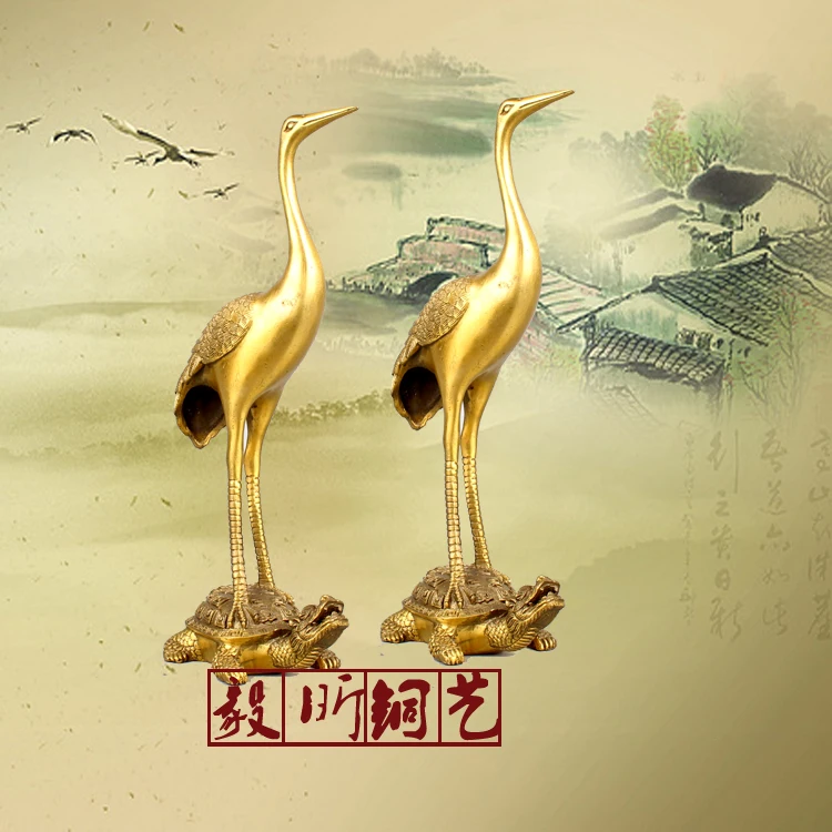 Yi Xin Copper bronze ornaments have a long old birthday gift birthday gift too have copper crane