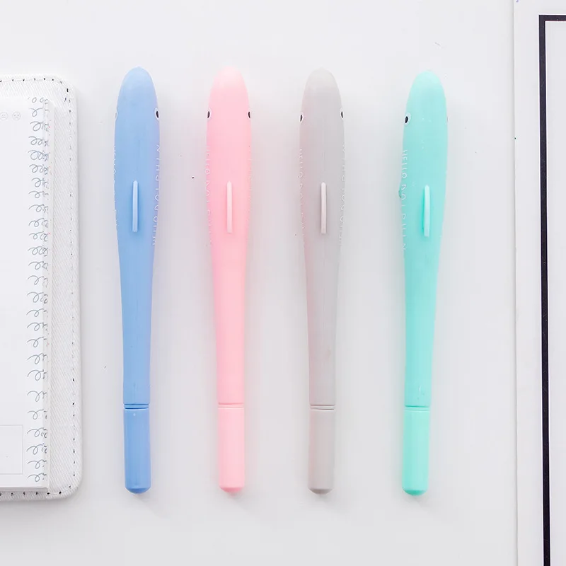 

40pcs kawaii pen creative dolphin shape gel pens for school office stationary supplies cute pen for kids learning adorable gift
