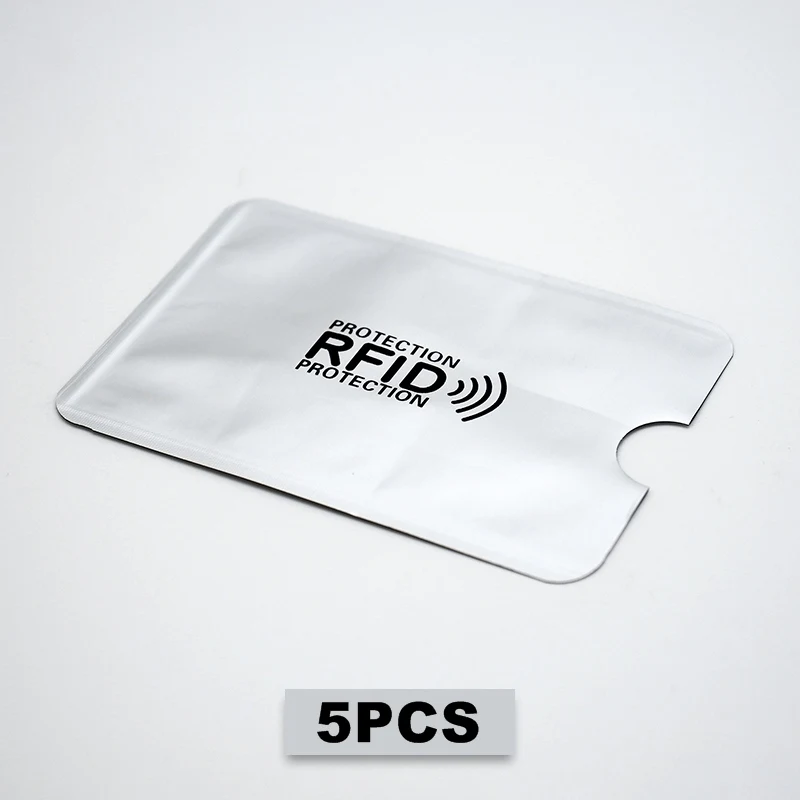silver card holder 5 шт. Анти Rfid держатель для карт кошелек NFC Блокировка ридер замок Id банковский Чехол для карт металлический кредитный держатель для карт Алюминий F050 - Цвет: silver card holder