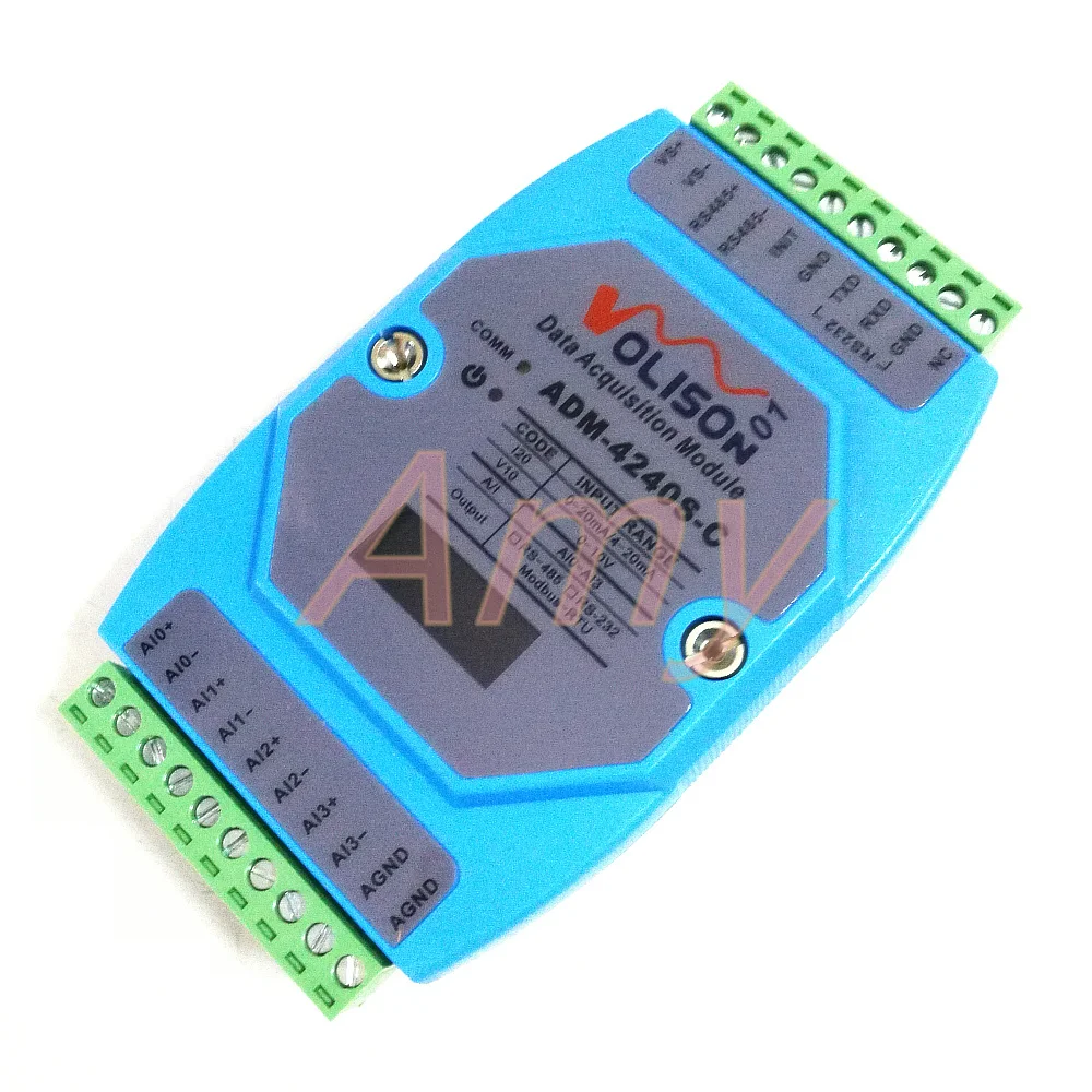 ADM-4240 4-полосный аналоговый модуль сбора данных 4–20 мА 0–10 В 0–20 до 485 напряжение