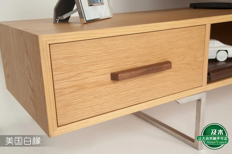 And wood furniture modern minimalist Scandinavian creative design white oak black walnut veneer TV cabinet DG004 |