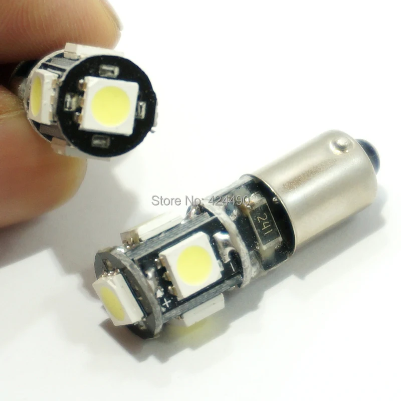 10X BA9S 5 SMD 5050 светодиодный Canbus лампы без ошибок t4w h6w Автомобильный светильник