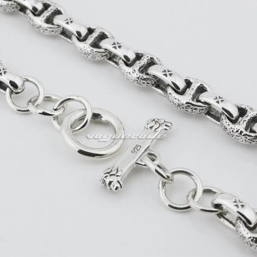 925 пробы Серебряное мужское байкерское ожерелье 8L008|biker necklace|silver menmens sterling silver necklace