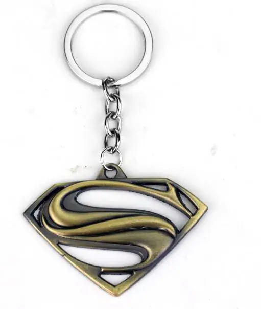 bronze DC Comics мститель Фильм Супермен брелок с Бэтменом брелок Porte clef брелок подарок для мужчин и женщин Сувенирный брелок для ключей - Цвет: bronze