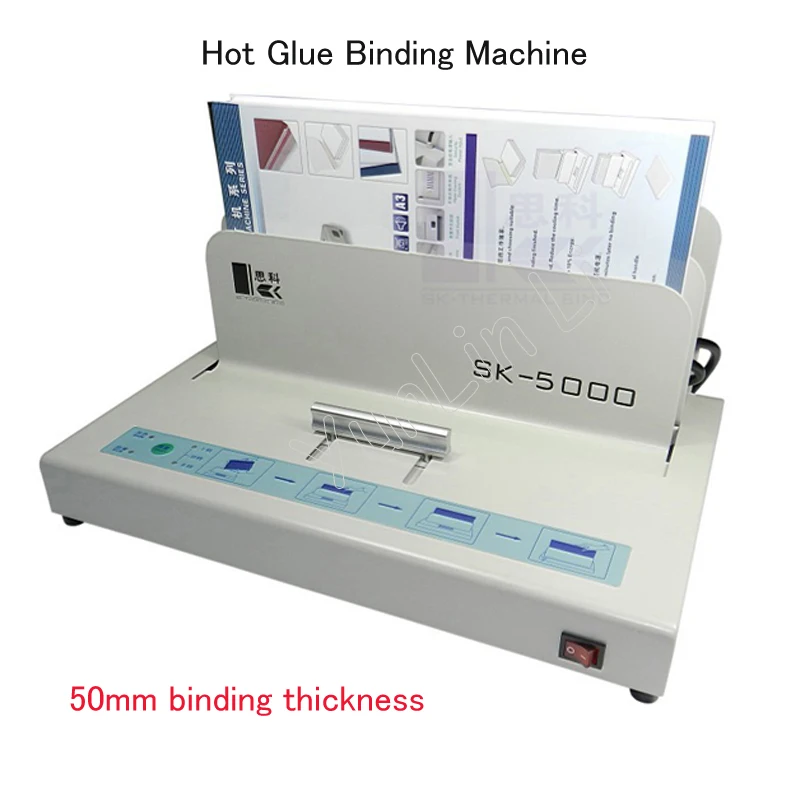 Hot Glue Binding Machine 50mm paper thickness SK5000  Desktop paper binder machine  Electric Metal Book Maker