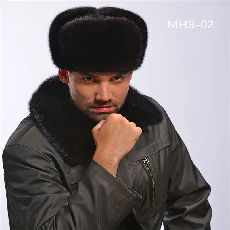 Русская Мужская меховая шапка, зимняя теплая Натуральная Замшевая шапка, головной убор, новая аутентичная Мужская официальная меховая шапка