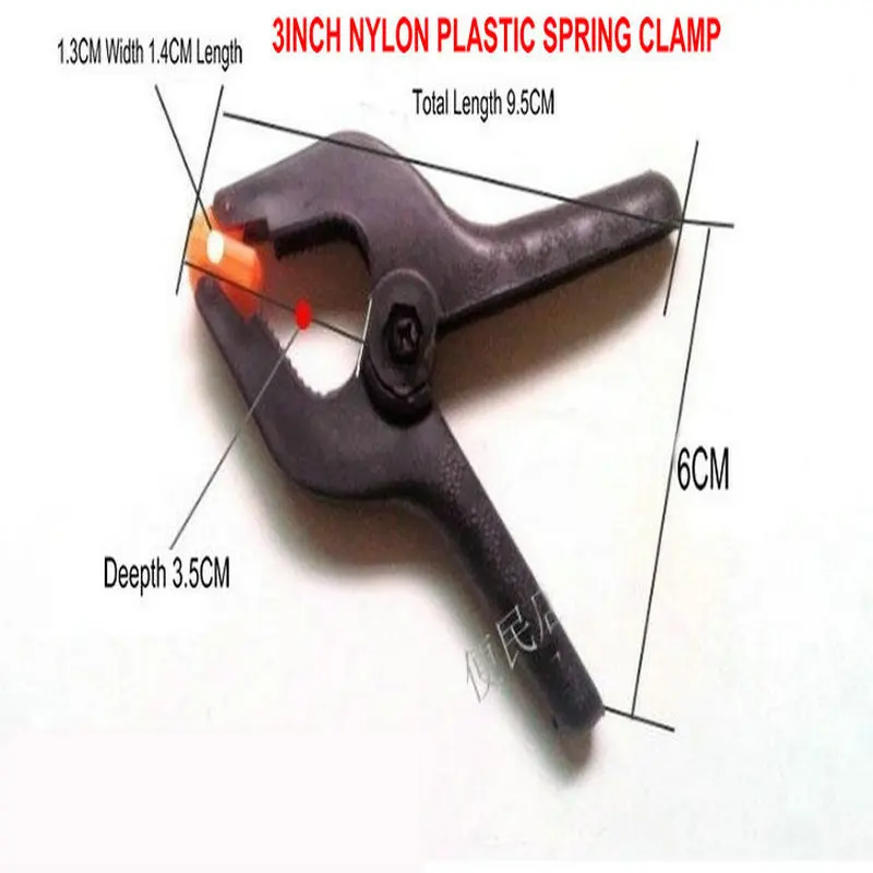 Сверхмощный 10PCS 3 дюйма двухцветный нейлон Пластик пружинный зажим