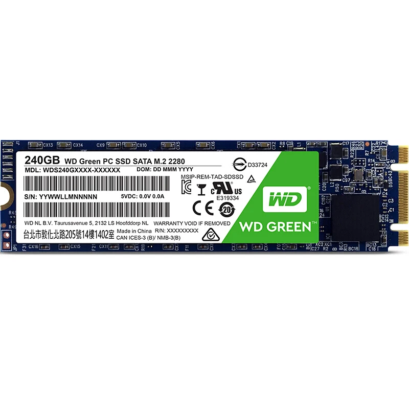 Внутренний жесткий диск WD SSD GREEN PC 120 ГБ 240 M.2(2280) NGFF для ноутбука|Внутренние