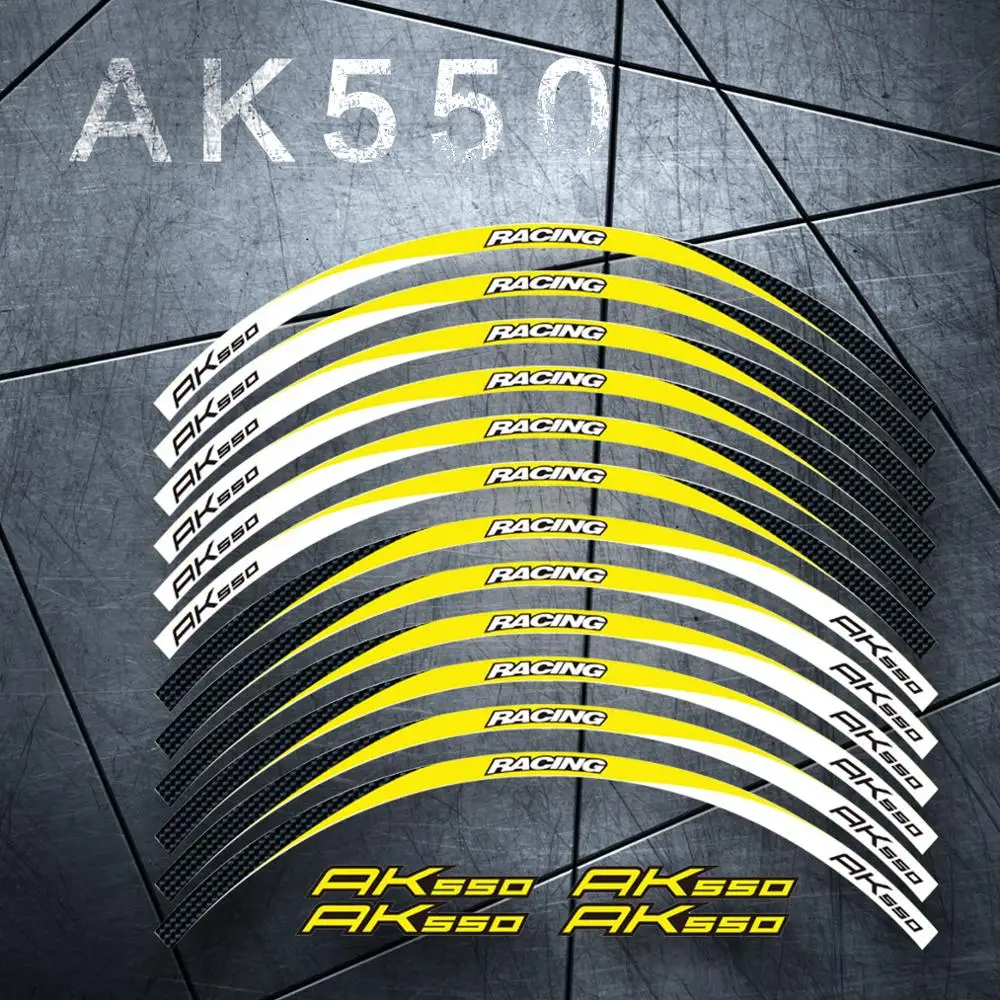 

Hot sell Motorcycle front&Rear Edge Outer Rim Sticker 17inch Wheel Decals Reflective waterproof stickers For KYMCO AK550 ak550