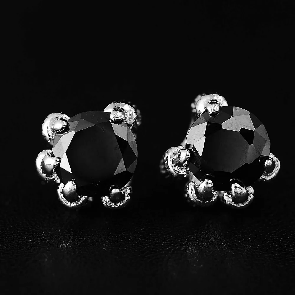 Nice Allergy Free Silver Earrings Black Resin Gem Personality Women Jewelry Earring Shipping 925 Sterling | Украшения и