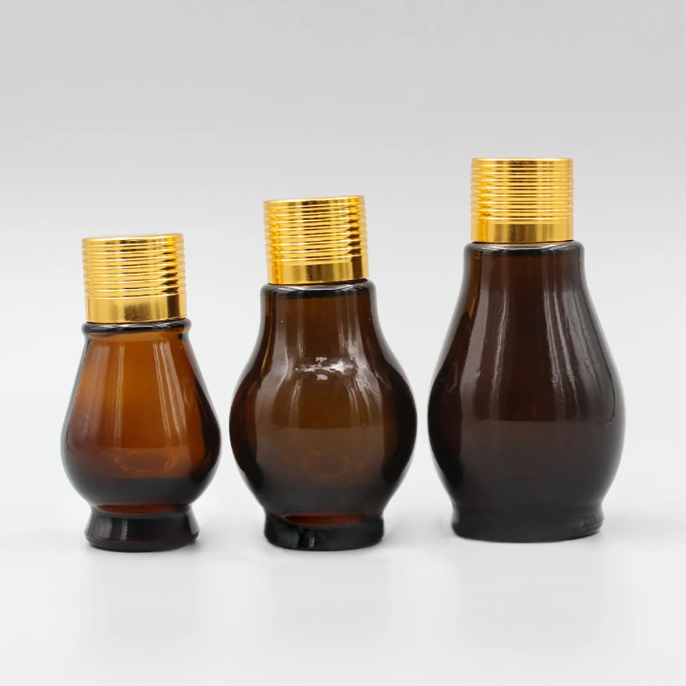 10ml mini glass oil bottle amber ground serum bottle dropper with glass pipette