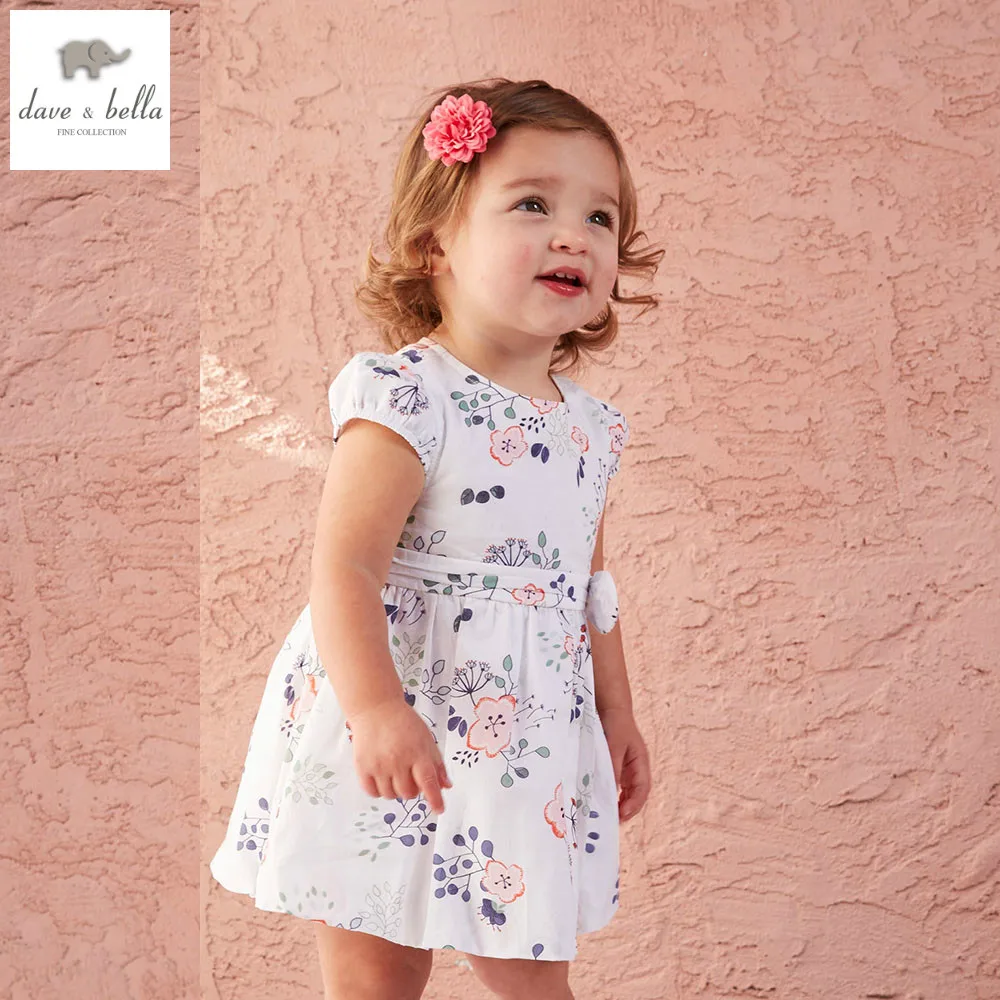 DB4467 dave bella summer baby girls dandelion printed dress princess kids birthday party costumes | Детская одежда и обувь