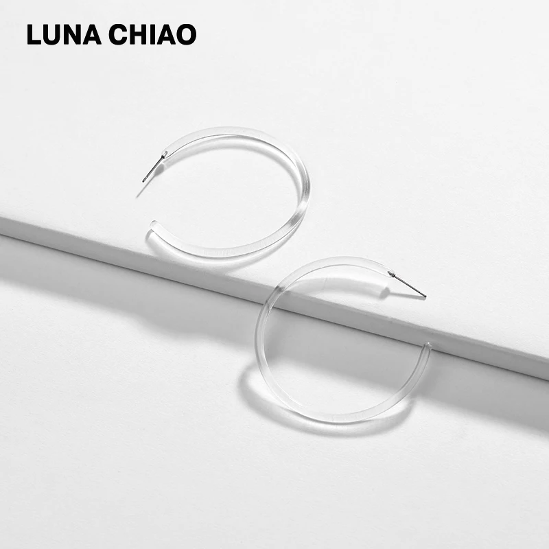Модные серьги LUNA CHIAO прозрачные серьги-кольца из акриловой смолы для украшения