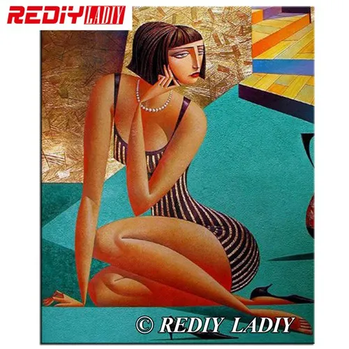 MF78660 Rediy ladiy Алмазная вышивка крестиком 5D Алмазная вышивка абстрактная масляная краска квадратные Стразы Декор для дома - Цвет: MF78660