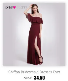 Ever Pretty, платья подружки невесты размера плюс,, Vestidos, элегантные, трапециевидные, v-образный вырез, открытая спина, длинные, шифоновые, свадебные, вечерние платья EP09016