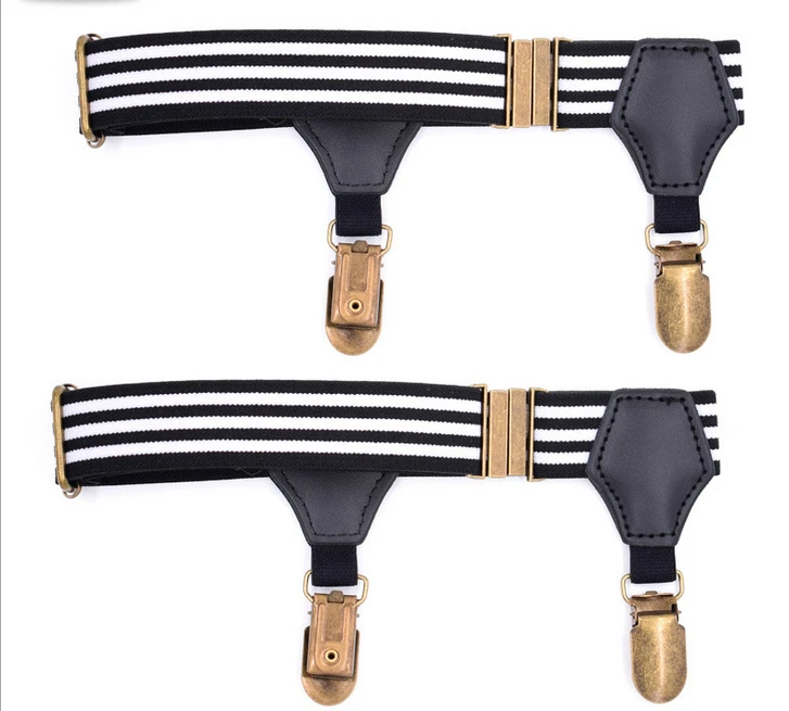 Новинка 2018 мужские черно-белые полосатые носки с зажимом чулки для взрослых