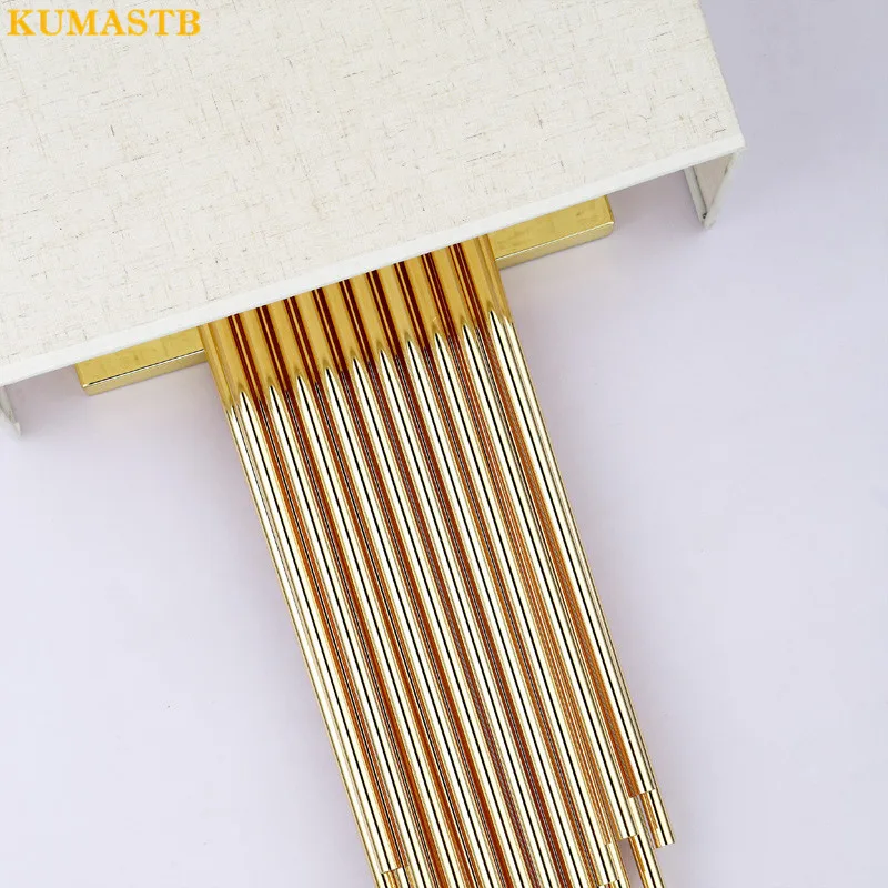 Современный тканевый абажур металлические настенные светильники на трубы