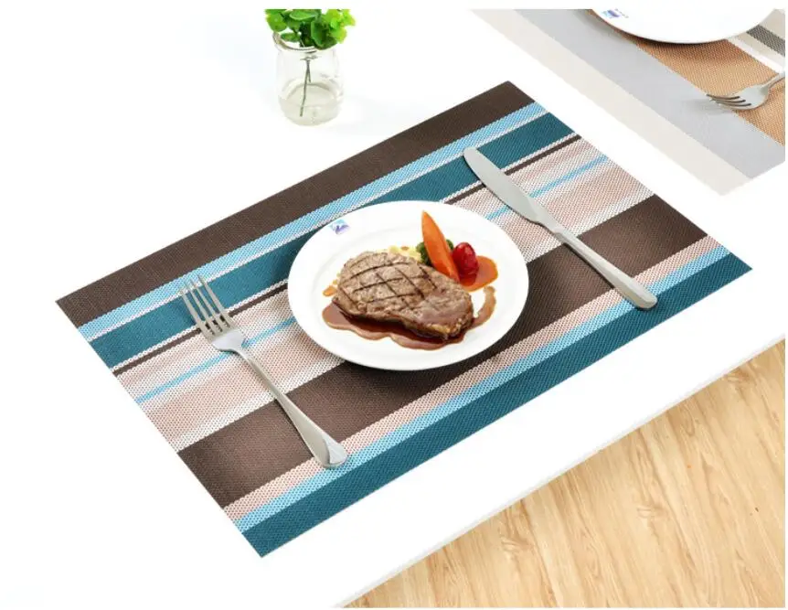 45*30CM Table Mat Rectangular PVC Anti-Slip Bowl Plate Cup Pads Braided Placemat Heat Insulation Pad Kitchen Accessories | Дом и сад
