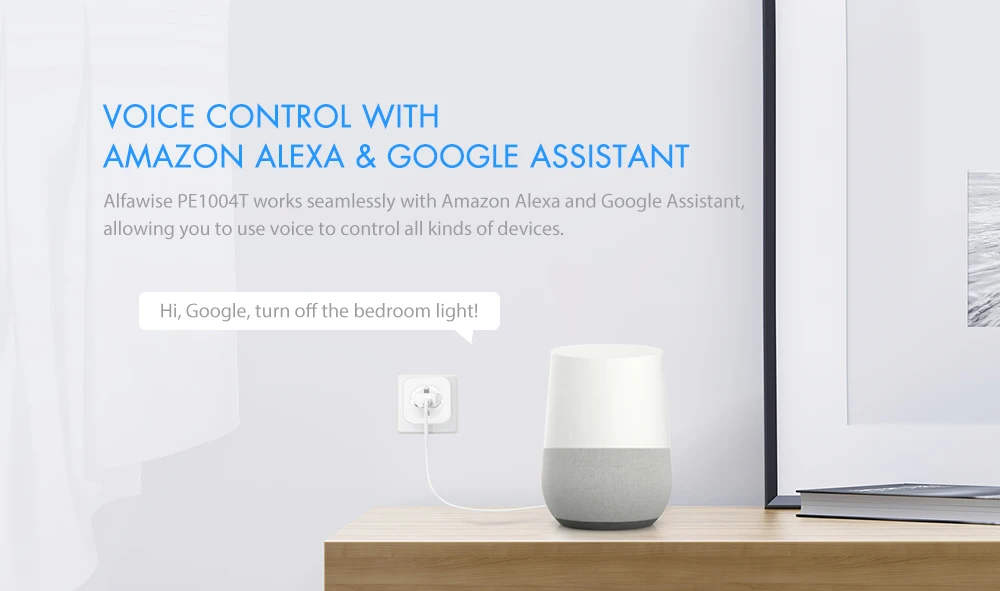 Alfawise PE1004T ЕС вилка мини WiFi розетка умная розетка работает с Amazon Alexa Google Home мобильное приложение дистанционное управление энергетический монитор
