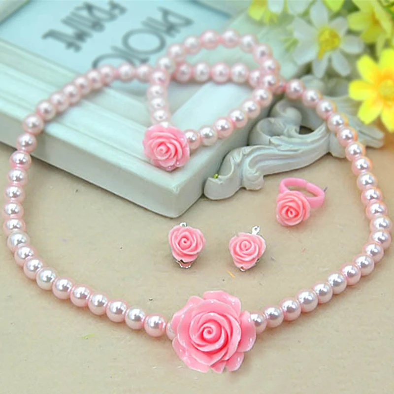 Детский Ювелирный Комплект из колье браслета и кольца|Ювелирные наборы| |