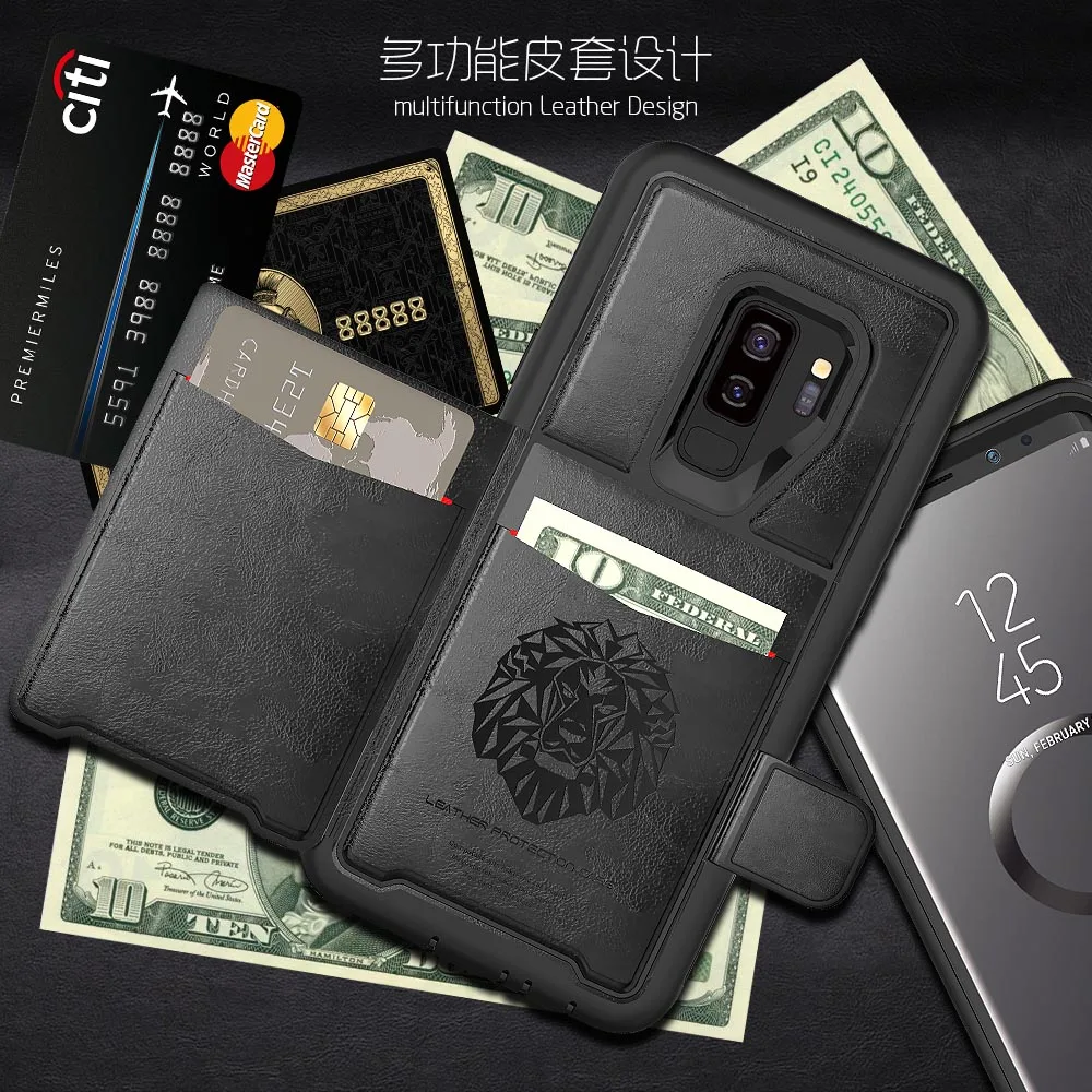 Luxury Slim Phone Case Smart Flip Cover Soft Solid Color Wallet for Samsung Galaxy S9 Plus Note 9 S10 Lite |