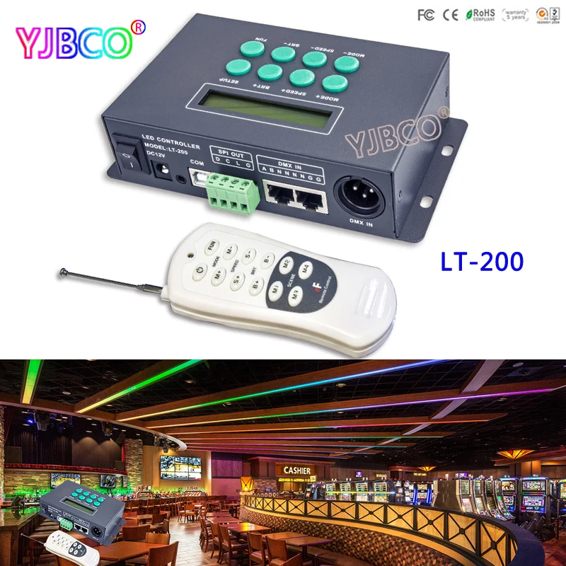 LT-200 Digital led controller WS2811 WS2812B LPD6803 LPD8806 Pixel strip SPI(TTL) signal output1024 pixels with Remote | Освещение