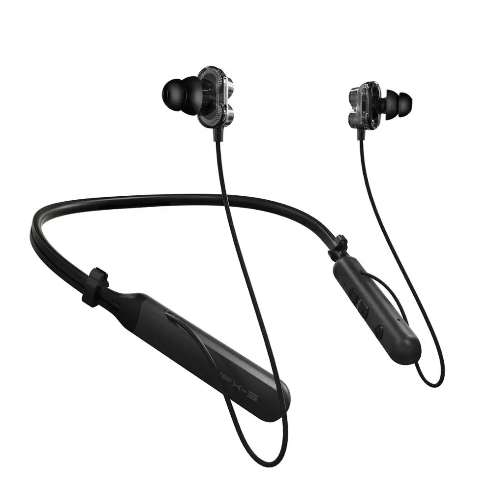 Черный PLEXTONE Bluetooth наушники Беспроводной наушники для телефона IPX5 двойной драйвер гарнитура с микрофоном спортивные наушники шлем fone де ouvido - Цвет: Черный