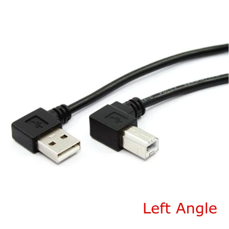 Правый и левый угол USB 2 0 A папа на B Тип BM сканер для принтера под прямым углом 90