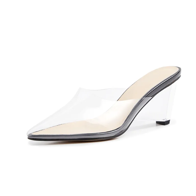 Женские прозрачные туфли-лодочки MORAZORA черные вечерние туфли из ПВХ на высоком