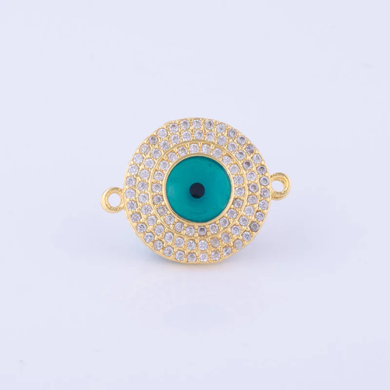 Ручная работа Эмаль сглаза бисер синий Турецкий Дурной глаз разъем позолоченный