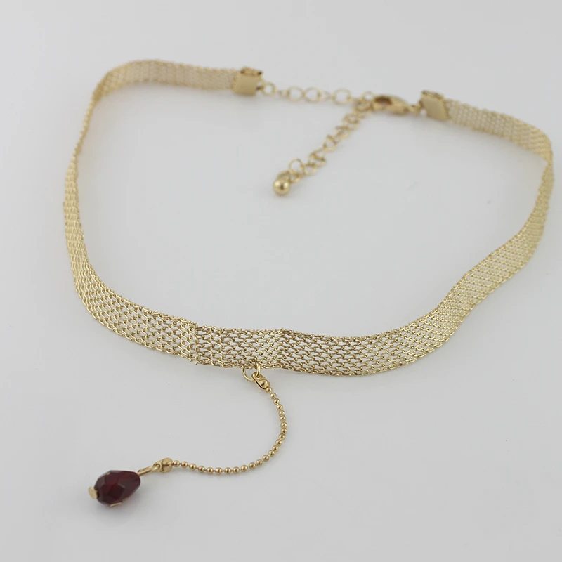 BigBing ювелирные изделия Золотая цепь кристалл кулон колье ожерелье оптом S256 |