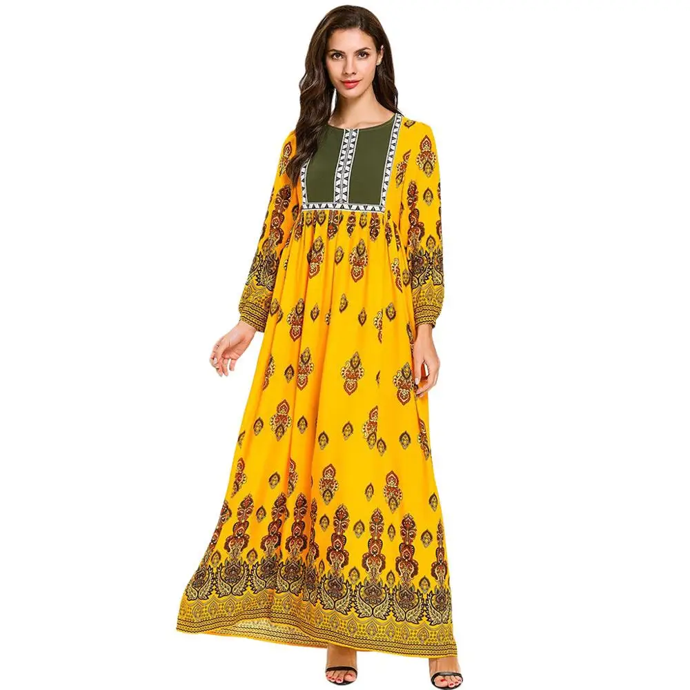 Мусульманское женское платье с принтом caftan marocain jurken Islamic Abaya Jilbab Cocktail Ramadan Arab Hijab
