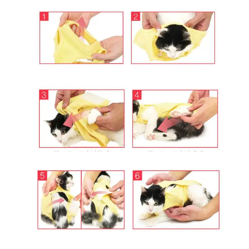 Pet Cat Dog анти-вылизывание ран Ткань моющийся медицинский жилет для восстановления щенка медицинский жилет котенок дышащая одежда толстовки SZ