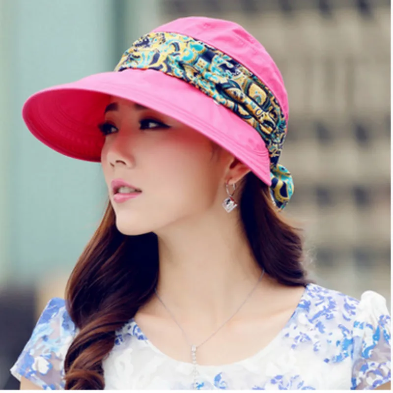 Женская пляжная шляпа с широкими полями и цветочным принтом | Аксессуары для