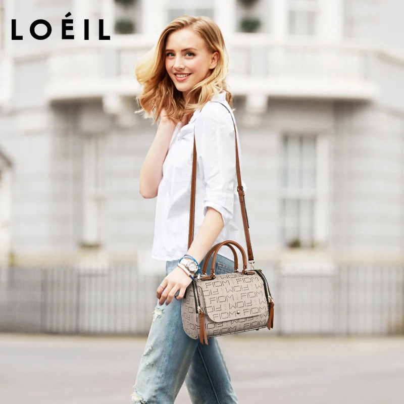 LOEIL Boston bag female 2018 new women's European and American fashion PVC shoulder diagonal handbag ladies | Багаж и сумки