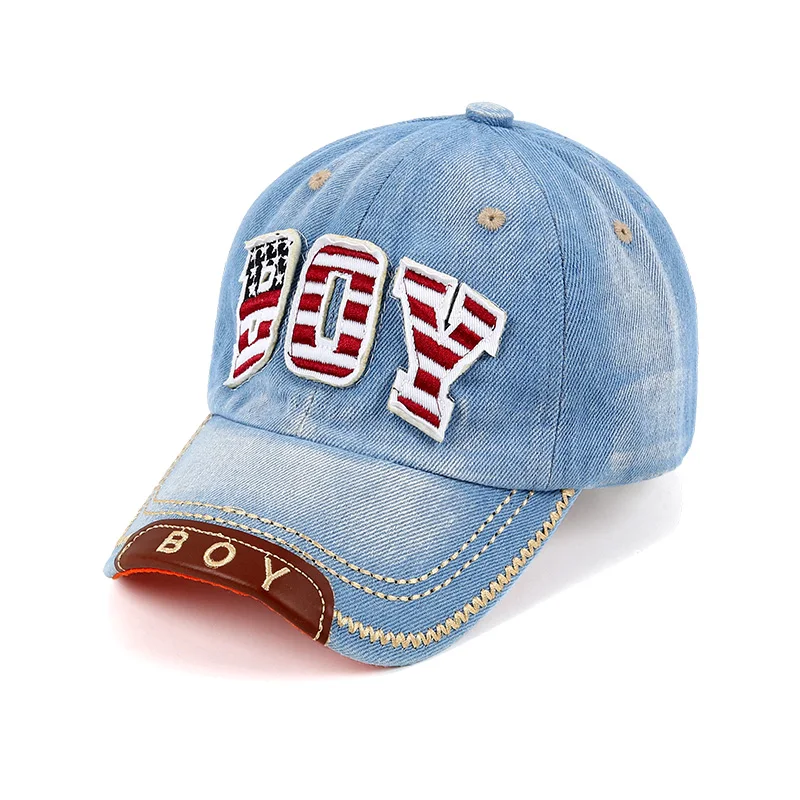 LovinBecia летний красивый бейсболка для мальчиков малышей Дети письмо джинсовые