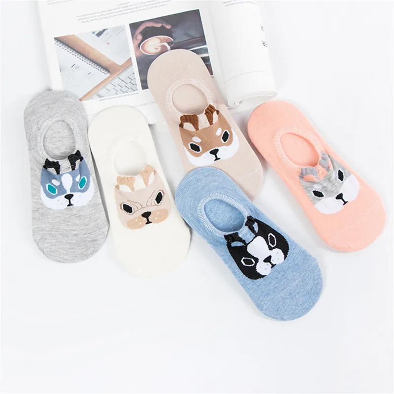 Летние женские нескользящие короткие носки с героями мультфильмов Kawaii Милые